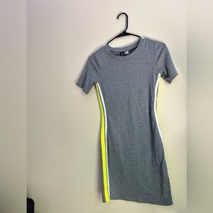 Gray ribbed mini dress